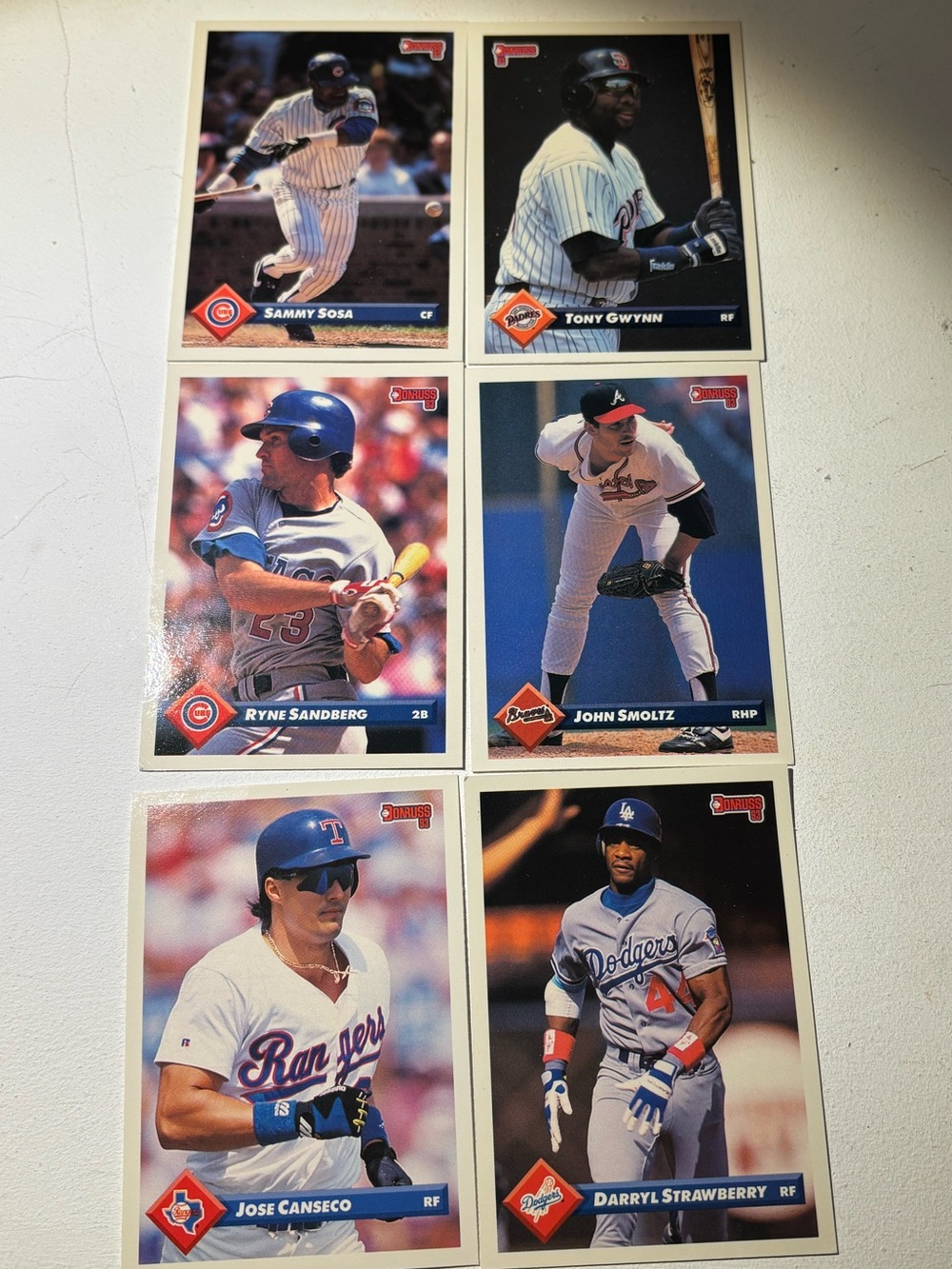 23 Card MLB Stars Lot Tony Gwynn Sosa Smoltz Sandberg Canseco More